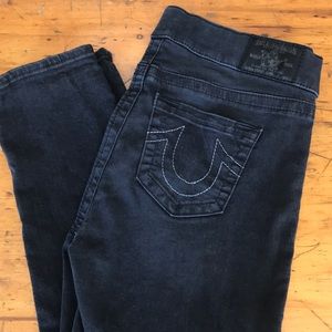 True Religion black pull capris jeans